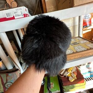 Black fur hat made in Italy